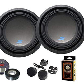 2 Alpine S-W10D4 S-Series 10" Dual 4-Ohm Subwoofers Bundle