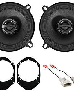 2 ALPINE S-S50 170 Watt 5.25" 5 1/4" Coaxial 2-Way Speaker Bundle With METRA 72-5512 Wire Harness & METRA 82-5600 5.25" To 6 x 8" Speaker Brackets Compatible With 97-98 Ford F-150 (3 item)
