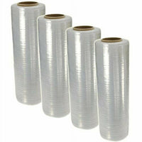 BM Paper 18" x 1000FT Stretch Wrap Film (4 Rolls) 80 Gauge Heavy Duty Industrial Shrink Wrap – 1500 Sq Ft Stretched per Roll, Clear Pallet Wrap for Moving, Shipping, Storage & Warehouse Use