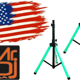 2 MR DJ SS700LED Color Stand Universal Color-Changing Stand LED Speaker Stand Tripod Telescoping LED Lighting Remote Control