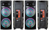 2 MR DJ PBX6600LED Professional Dual 2x15" 5500W Speaker PA DJ Light Bluetooth