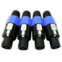 MR DJ USA SPMH4 4-Pack 4-Pole Speakon Male Speaker Cable Connectors