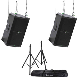 2 Mackie Thump215XT 15" PA Speaker DJ Package with Stands and Bag