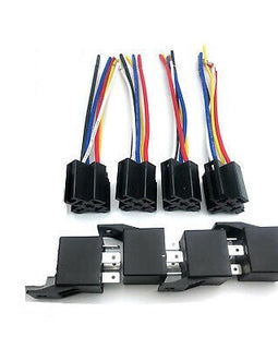 4 Absolute USA 12V 30/40 Amp SPDT Automotive Marine Bosch / Tyco Style 5 Pin Relay with Wires & Harness Socket