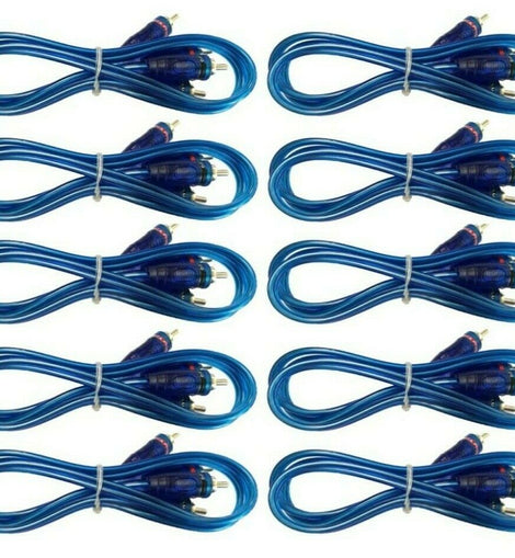 10 Absolute 12' RCA Stereo Plug Cable 2 Male to 2 Male Car Stereo Marine Home Au