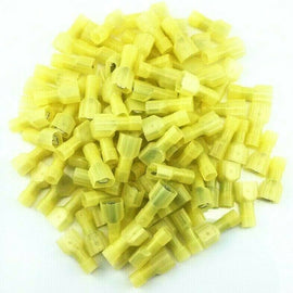 100pcs Yellow 12/10-Gauge Economy Nylon male Fully-Insulated Quick Disconnects