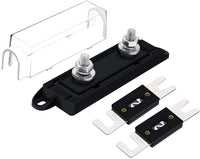 ANL Fuse Power Distribution Holder + 2pcs 250A ANL Fuse Clear Cover for RV Car Audio