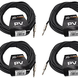 4 Peavey PV 50' Foot 14-Gauge 1/4" TS to 1/4" TS S/S Speaker Cables