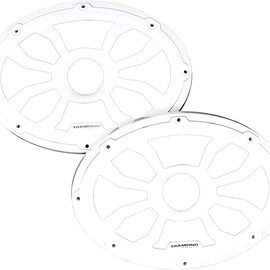 Diamond Audio HXM69FWW 6.5" Flush Mount Speaker Grills, Pair (White), Steel With Powder Coating
