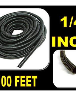 American Terminal 100 FT 1/4" INCH Split Loom Tubing Wire Conduit Hose Cover Auto Home Marine BlackMarine Black (Original Version)