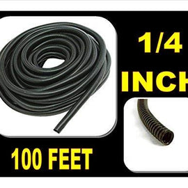 American Terminal 100 FT 1/4" INCH Split Loom Tubing Wire Conduit Hose Cover Auto Home Marine BlackMarine Black (Original Version)