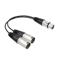 MR DJ CXFDXMY6 6" Single XLR Female to Dual XLR Male Microphone Splitter Cable