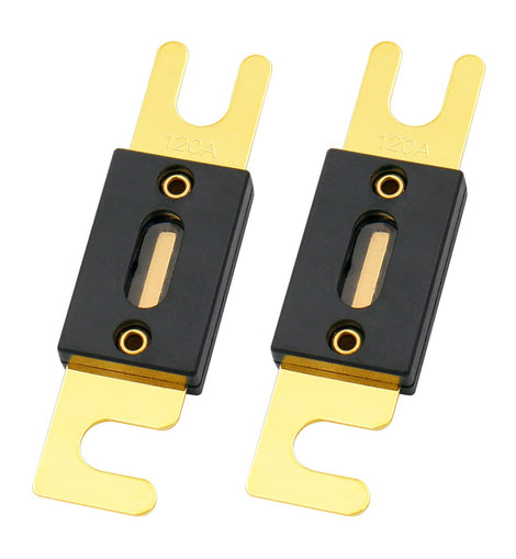 2 Absolute 120 Amp ANL Fuse Gold Plated High Quality Fuses Car Audio Blade