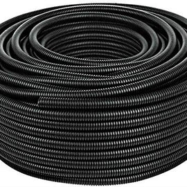 American Terminal 20 Ft 1/2" Split Wire Loom Conduit Polyethylene Tubing Black Color Sleeve Tube