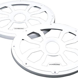 Diamond Audio HXM69FWW 6.5" Flush Mount Speaker Grills, Pair (White), Steel With Powder Coating