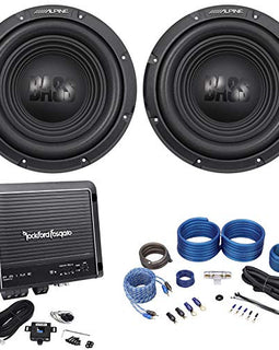 2 Alpine W10S4 10" 500W Subwoofers Subs+Rockford Mono Amplifier+Amp Kit