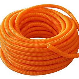 Absolute USA SLT34-100OR 3/4-Inch x 100-Feet Orange Split Loom Split Wire Loom Polyethylene Conduit Corrugated Plastic Tubing Sleeve