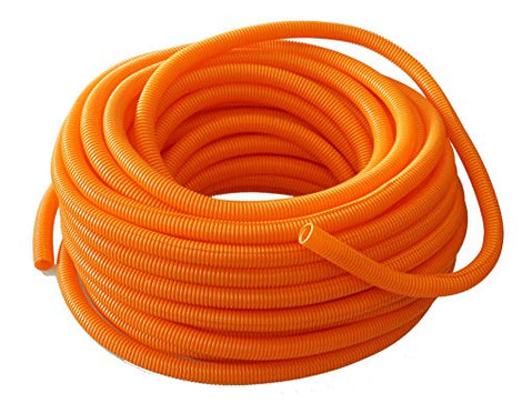 Absolute USA SLT34-100OR 3/4-Inch x 100-Feet Orange Split Loom Split Wire Loom Polyethylene Conduit Corrugated Plastic Tubing Sleeve