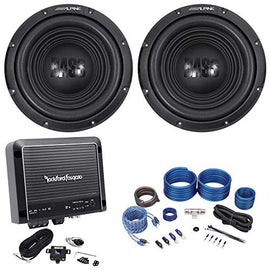 2) Alpine W12S4 12" 500w RMS Car Subwoofers Subs+Rockford Mono Amplifier+Amp Kit