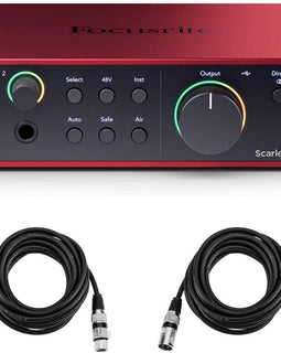 Focusrite Scarlett Solo 4th Gen 2x2 USB Audio Interface With Single Microphone Preamp & 2 XLR Cable