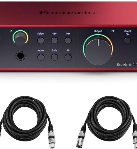 Focusrite Scarlett Solo 4th Gen 2x2 USB Audio Interface With Single Microphone Preamp & 2 XLR Cable