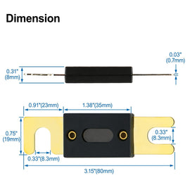 MK Audio MANL-120 120 Amp ANL Fuse Gold Plated High Quality Fuses Car Audio Blade