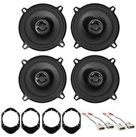 4 Pack Alpine 2S-S50 170W 5 1/4" Speakers + 72-5512 Harness & 82-5600 Adapter Fits 1991-Up Ford