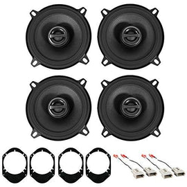 4 Pack Alpine 2S-S50 170W 5 1/4" Speakers + 72-5512 Harness & 82-5600 Adapter Fits 1991-Up Ford