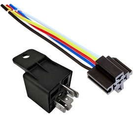 1 Pack Car Auto Truck 12V 12 Volt DC 40A AMP Relay & Socket SPDT 5Pin Bosch Style