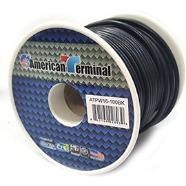 American Terminal ATPW16-100BK 16 Gauge Primary Wire, Black