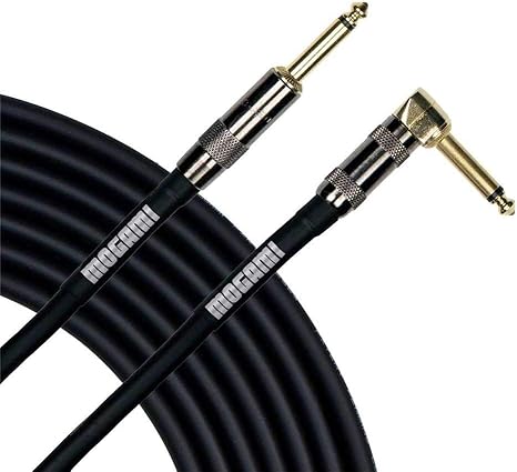 Mogami PLATINUM GUITAR-30R Instrument Cable Right Angle and Straight Connectors, 30 Foot