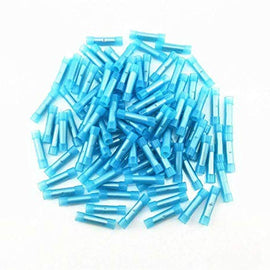 Nylon 16-14 AWG Wire Connectors Electrical Crimp Butt Connector Fully Insulated Splice Wire Terminals Blue