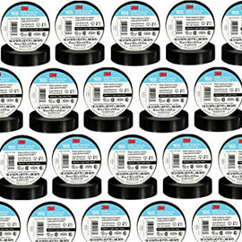 400 Rolls 4 Cases of 100 Rolls 3M 165 TEMFLEX Black 3/4" Vinyl Electrical Tape