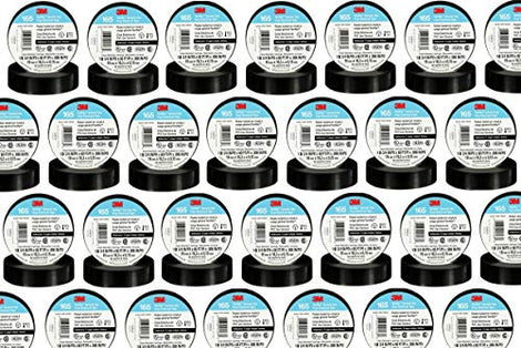 400 Rolls 4 Cases of 100 Rolls 3M 165 TEMFLEX Black 3/4