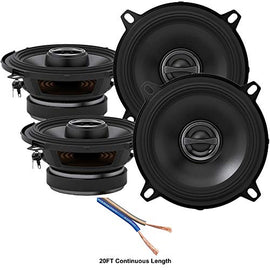 Alpine S-S50 Car Audio Type S Series 5 1/4" 220 Watt Speakers - 2 Pair with 20' Wire Package