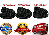 Absolute 300' 3 Rolls 1/4", 3/8", 1/2" (100' Each) Black Split Loom Split Wire Loom Polyethylene Conduit Corrugated Plastic Tubing Sleeve Various Automotive Home Marine Industrial