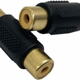 6 Pack Female & Male Gold RCA cable Cord Coupler Joiner barrel Connectors