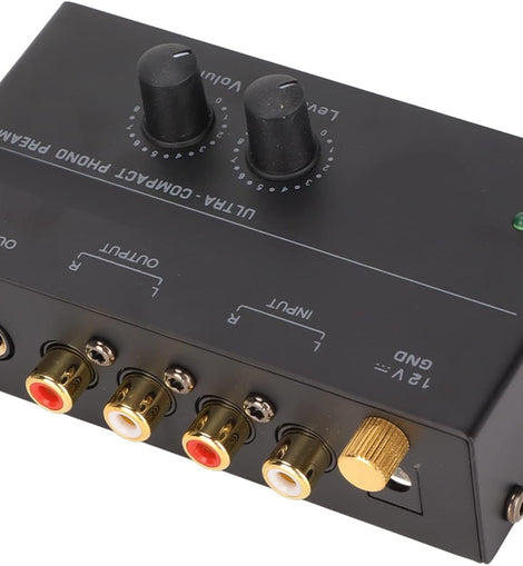 MR DJ PP500 Phono Turntable Preamp Input /TRS Output Stereo Knob Control Mini Record Player Preamplifier