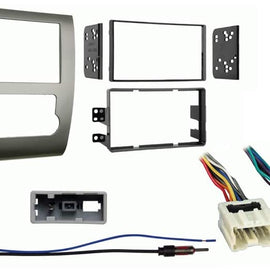 Absolute RADIOKITPKG76 Compatible with Nissan Titan 2004-2005 Double DIN Stereo Harness Radio Install Dash Kit Package