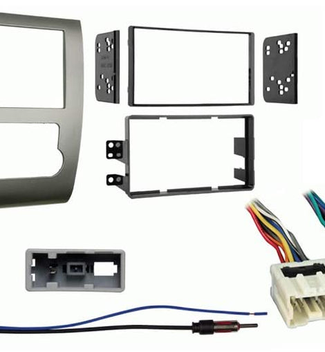 Absolute RADIOKITPKG76 Compatible with Nissan Titan 2004-2005 Double DIN Stereo Harness Radio Install Dash Kit Package