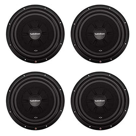 Rockford Fosgate R2SD4-12 12 Inch 500 Watt Shallow Mount Slim Car Subwoofer, Black (4 Pack)
