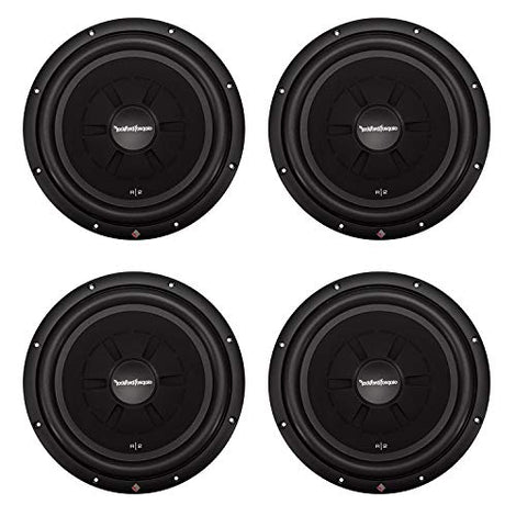 Rockford Fosgate R2SD4-12 12 Inch 500 Watt Shallow Mount Slim Car Subwoofer, Black (4 Pack)