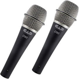 CAD Audio Premium Supercardioid Dynamic Handheld Microphone D90 (2-Pack)