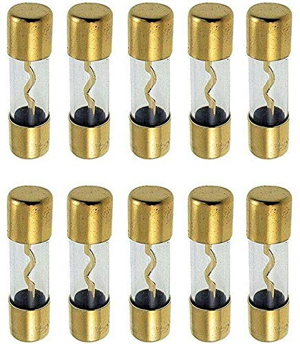 10 MK Audio 100 Amp Inline Glass AGU Fuses Gold Plated Inline Glass