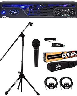 Peavey IPR2 3000 3000 Watt Class D Pro Power Amplifier Amp+ Mic System+2 Cables