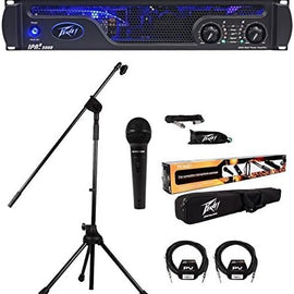 Peavey IPR2 3000 3,000 Watt Class D Pro Power Amplifier Amp+Mic System+2 Cables