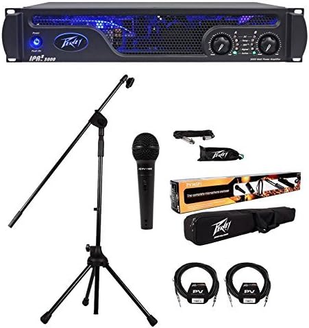 Peavey IPR2 3000 3000 Watt Class D Pro Power Amplifier Amp+ Mic System+2 Cables