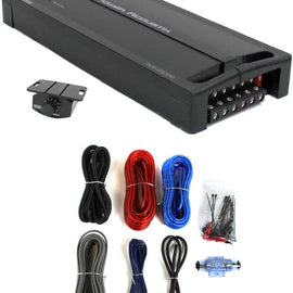 Power Acoustik RZ5-2500D RAZOR Series 5 Channel Amplifier + 8 Gauge Amp Kit