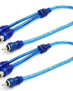 2 Absolute RCA Audio Cable "Y" Adapter Splitter 1 Male to 2 Female Plug Cable