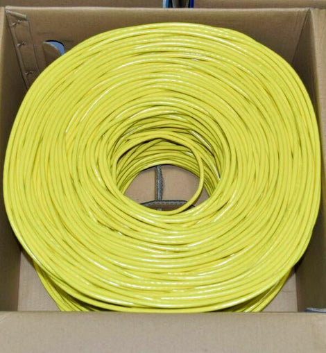 Absolute 500' Cat6 23AWG 600Mhz UL Bare Solid Copper Ethernet Yellow